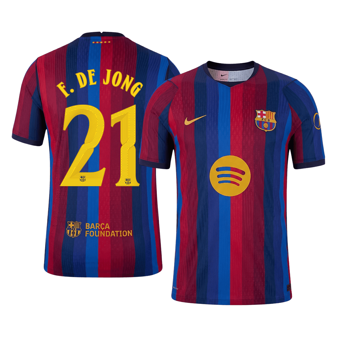F. DE JONG #21 Барселона Домакинска Тениска 2026/27 Authentic - UCL